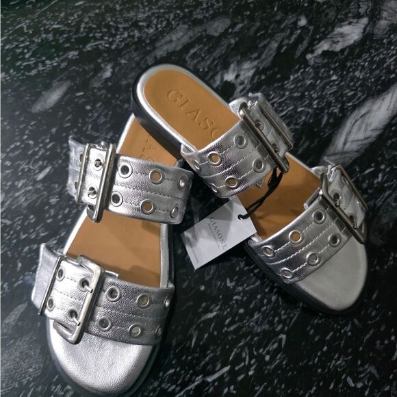 BRAND NEW GIASONE BUCKLE TWO-STRAP SANDALS - Picture 7 of 15